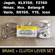 VARIO BELANG R FZ 150 NMAX Y15ZR Y15 ICON RS150 NVX JAGUH KLX KLX150 LEVER SET - CHROME (CP) // BRAK