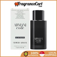 Giorgio Armani Code Eau De Toilette EDT for Men (75ml Tester) [Brand New 100% Authentic Perfume FragranceCart] Jet Black Woody Aromatic