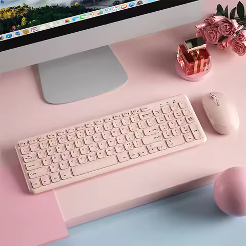 Fashion Wireless Keyboard and Mouse Combo Gamer Silent Keyboards Mouse Set Ultra Thin Office PC Ergo