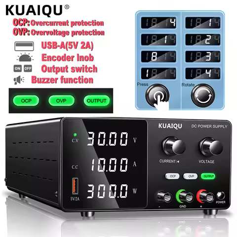 KUAIQU Lab DC Power Supply 30V10A 60V5A 160V2A Adjustable Switching Regulated Power Upgrade For Elec
