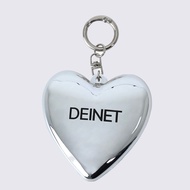 DEINET HEART SHAPE MIRROR & BRUSH KEYRING BAG CHARM