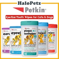 PETKIN Pet Wipes/Plaque Tooth Wipes/Ear Wipes/Eye Wipes for Dogs/Cats