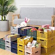 Folding Collapsible Plastic Storage Crate Box Stackable Home Kitchen Warehouse Storage Baskets Box