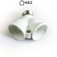 H&Z Screw E27 LED Base Light Lamp Bulb Socket E27 to 2-E27 Splitter Adapter lamp holder E27 socket b