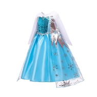 ❤️( COD+Ready stock）-kame Dress For Kids Girl  Princess  Frozen Elsa Queen Dress Girls Long Sleeve Elsa Dress Kids  Birthday Costume Halloween Costume Christmas Costume N376