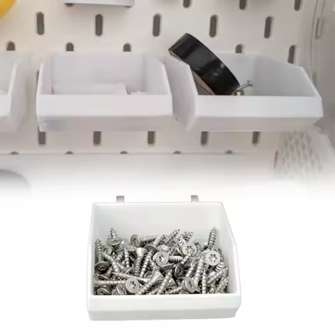 Plastic Tool Parts Organizer For IKEA Skadis Space Saving Hanging Storage Box For Garage Kitchen DIY