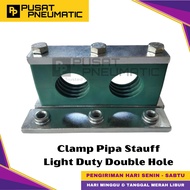 32MM Clamp Stauff Pipe Tubing Hydraulic Heavy Duty Hydraulic Pipe Clamp Double Hole Size 32 MM