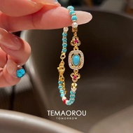 Jumei~Ethnic Style Bracelet Ethnic Style Bracelet New Style Blue White20260916