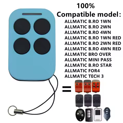 For ALLMATIC B.RO 1WN 2WN 4WN RED ALLMATIC BRO OVER MINI PASS Garage Remote Control Duplicator ALLMA