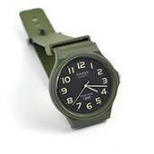 CASIO手錶 軍綠數字刻度輕量膠錶