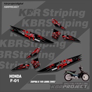 SUPRA X 110 OLD sticker, HONDA motorcycle striping, Racing F-01 variation sticker, TRANSPARENT HOLOG