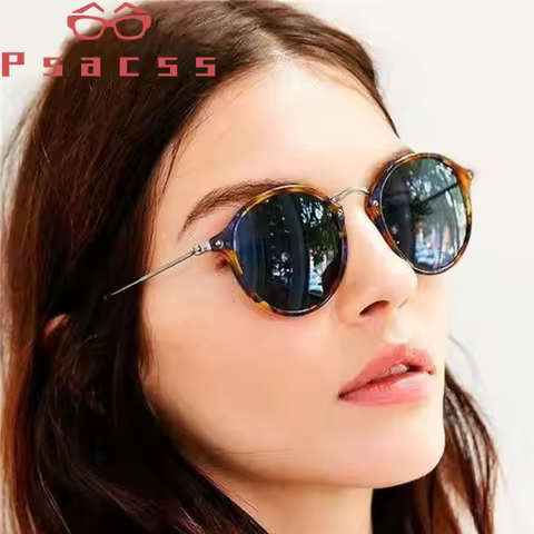 Psacss NEW Circle Polarized/unpolarized Sunglasses Women/Men Vintage Round Sun Glasses High Quality