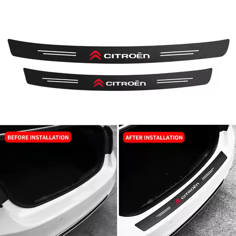Carbon Fiber Car Rear Trunk Bumper Guard Stickers For Citroen C3 C4 X7 Xsara Picasso Crosser C-ELYSE
