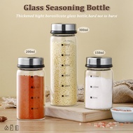 Salt Sugar Rotating Cover Shake Pepper Bottle Spice Jar Stainless Steel Cover Seasoning Glass Jar