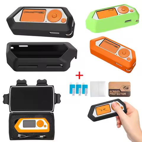 For Flipper Zero 3-piece Set Silicone Case+Screen Protector+Hard Case Shockproof Anti-slip Protectiv