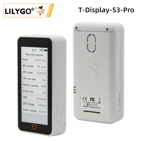 LILYGO® T-Display-S3-Pro ESP32-S3 Touch Display 2.33-inch LCD Development Board I2C Digital Light Se