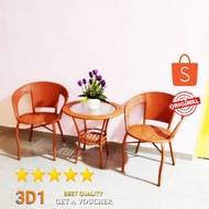 3in1 Relaxing Coffee Table Chair SET | Rattan Coffee Table Set