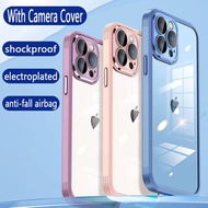 Clear casing with lens protector hard phone case for iPhone 13 12 11 Pro Max silicone case cover transparent casing