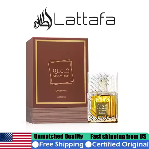 Lattafa Khamrah Qahwa Eau de Parfum Spray 3.4 Fl Oz Lasting Oriental Vanilla Unisex Pheromones Colog