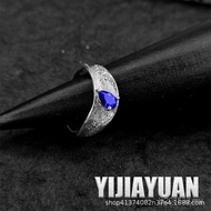 Open Sapphire Unique S925 Fashion Pearl Ring ins Cool Style Sterling Silver Original Design Texture 