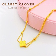 Merlin Goldsmith 22K 916 Gold Clarey Clover Layered Bracelet