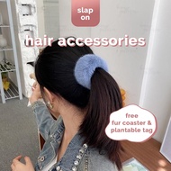 Korean Faux Fur Slap-on Hairwrap hairtie Bracelet