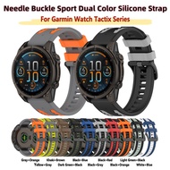 Needle Buckle Sports Style Dual Tone Silicone Strap For Garmin Tactix 8 7 D2 Mach 1 Pro Charlie AMOL