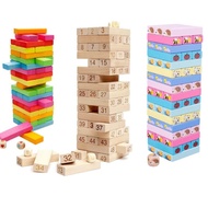 Wooden number drawing game, 54 wooden sticks + dice