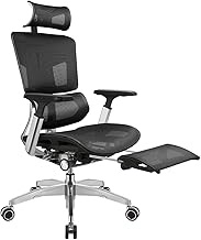 Ergonomic Office Chair Luxury Boss Chair with 3D Armrests, Breathable Mesh Executive Chairs with 5 Gears Adjustable Lumbar Support, Sedentary Comfort Computer Chair/1615 (Color : Black, Size : Yes)