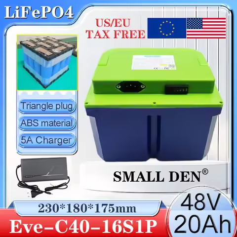 48V 20Ah C40 LiFePO4 Battery Pack 16S1P Built-in BMS For E-tools motorcycle scooter Cells Portable w