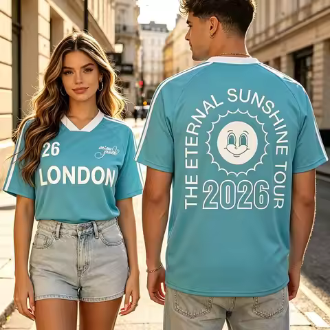 The Eternal Sunshine Tour Soccer Jersey Singer Ariana Grande Design Football Tees V-neck Short Sleev