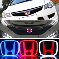 Car LED Front Emblem Sticker Rear Trunk Light Badge for Honda Civic City Odyssey Vezel CRV Accord  C