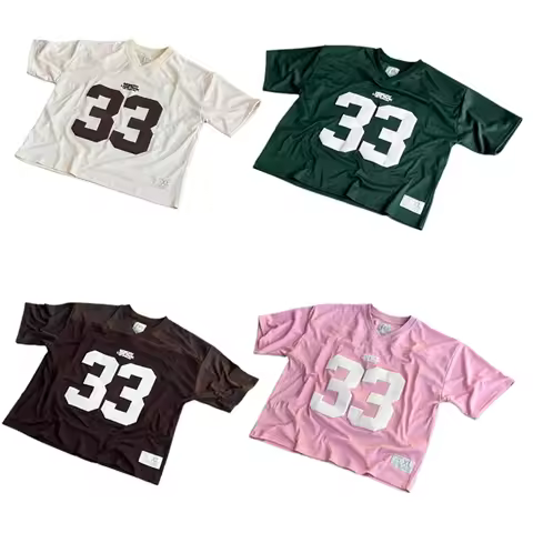 Y2K Mesh Jersey Quick Dry T Shirt Breathable Streetwear Men Women Oversized College Sports Wear Unis