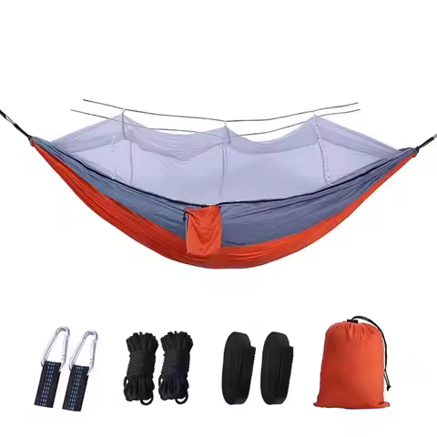Cross-border Single Double Person Mosquito Net Hammock Outdoor Anti-tip High Load-bearing Parachute 