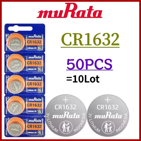 50PCS Original MURATA CR1632 CR 1632 cr1632 Lithium Battery For Watch Calculator Clock Remote Contro