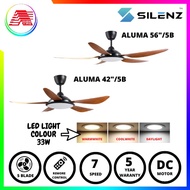 Deka V5 56” SILENZ ALUMA 56"/42" 5Blades ceiling fan with 3C LED Light 4 Speeds