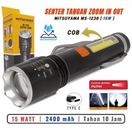 Mitsuyama MS-1236 30W Zoom LED Flashlight Super Bright Hand Flashlight