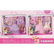Barbie Doll Dress Up Set With Accessories As Shown In The Picture. Mixed Colors Barbie Doll Barbie D