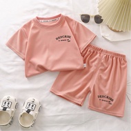 Cool Short Sleeve Kids T-Shirt Set Cuddle And Suit / Unisex Boys Girls Clothing Set