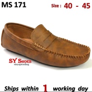 (SY Shoes) LEVEL Adult PU LEATHER CUSUAL SLIP-ON SHOES (MS 171)