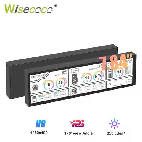Wisecoco 7.84 Inch Mini Portable Monitor CPU GPU Monitoring LCD IPS Secondary Screen Display for Lap