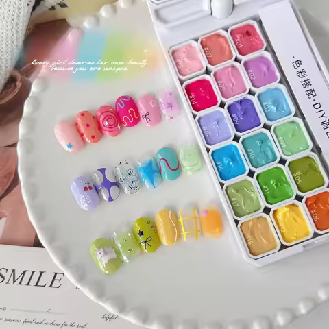 18 Colors Patting Painting Gel Nail Polish UV LED Soak Off Gel Varnishes Gradient Pat Gel Palette Bl