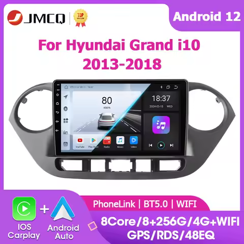 JMCQ 9inch 2din Android12 Car Radio Carplay For Hyundai Grand i10 i 10 2013-2018 Car Stereo Multimed