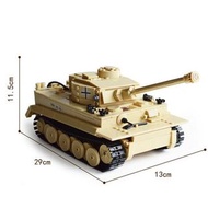 二戰 積木坦克 德國虎式坦克 已砌二手 有少少缺件 第三方積木 Tiger I 軍事模型