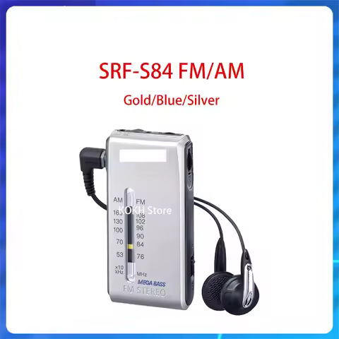 NEW FOR SONY SRF-S84 FM/AM Two-band FM Radio Pocket Dual Band FM Super Compact Radio Walkman Gold/Bl
