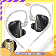 【W】KZ HIFI Gaming Music Wired Headphones Decet In-Ear Monitors Headphones with Mic 5 Dynamic Driver 
