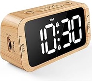 Odokee Digital Dual Alarm Clock for Bedroom, 0-100% Dimmer, Weekday/Weekend Mode, Easy to Set, USB C