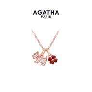 Aijiasha French Style/AGATHA High-End Four-Leaf Clover Birthday Gift Clavicle Chain Necklace Elegant