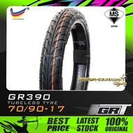 TAYAR GRT GLOBAL RUBBER TUBELESS TYRE GR390 70/90-17 (BUNGA TAJAM)