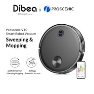 Dibea x Proscenic V10 Robot Vacuum Cleaner | 3000pa Suction | Vibrating Sweeping &amp; Mopping System | LDS Navigation